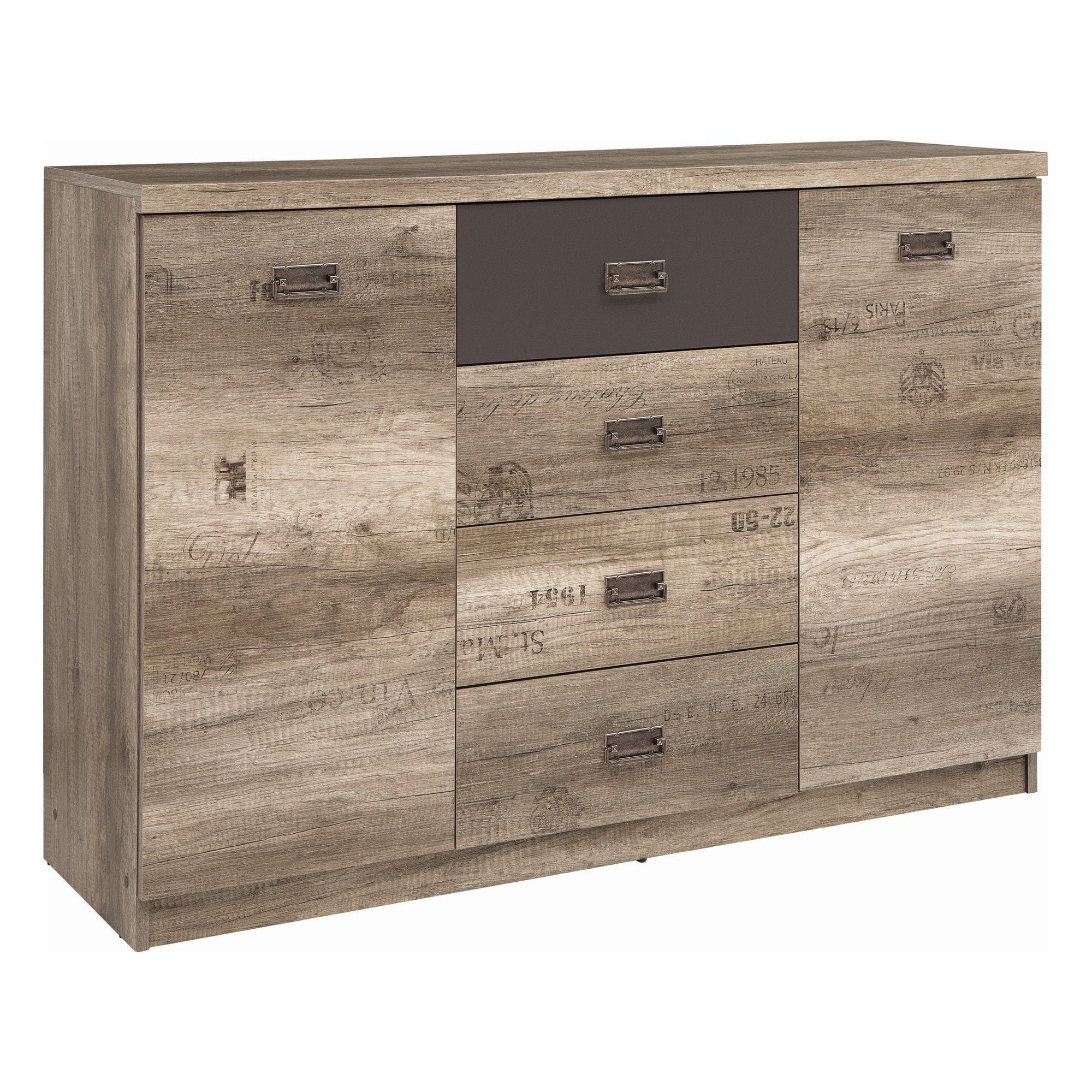 Comoda BERGEN OCN-29669, stejar canyon/gri inchis