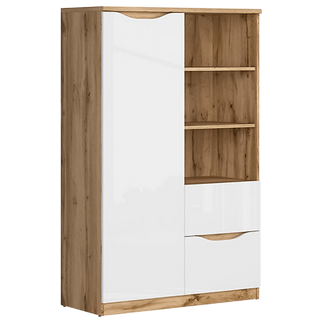 Comoda BERGEN OCN-29675, stejar/alb lucios