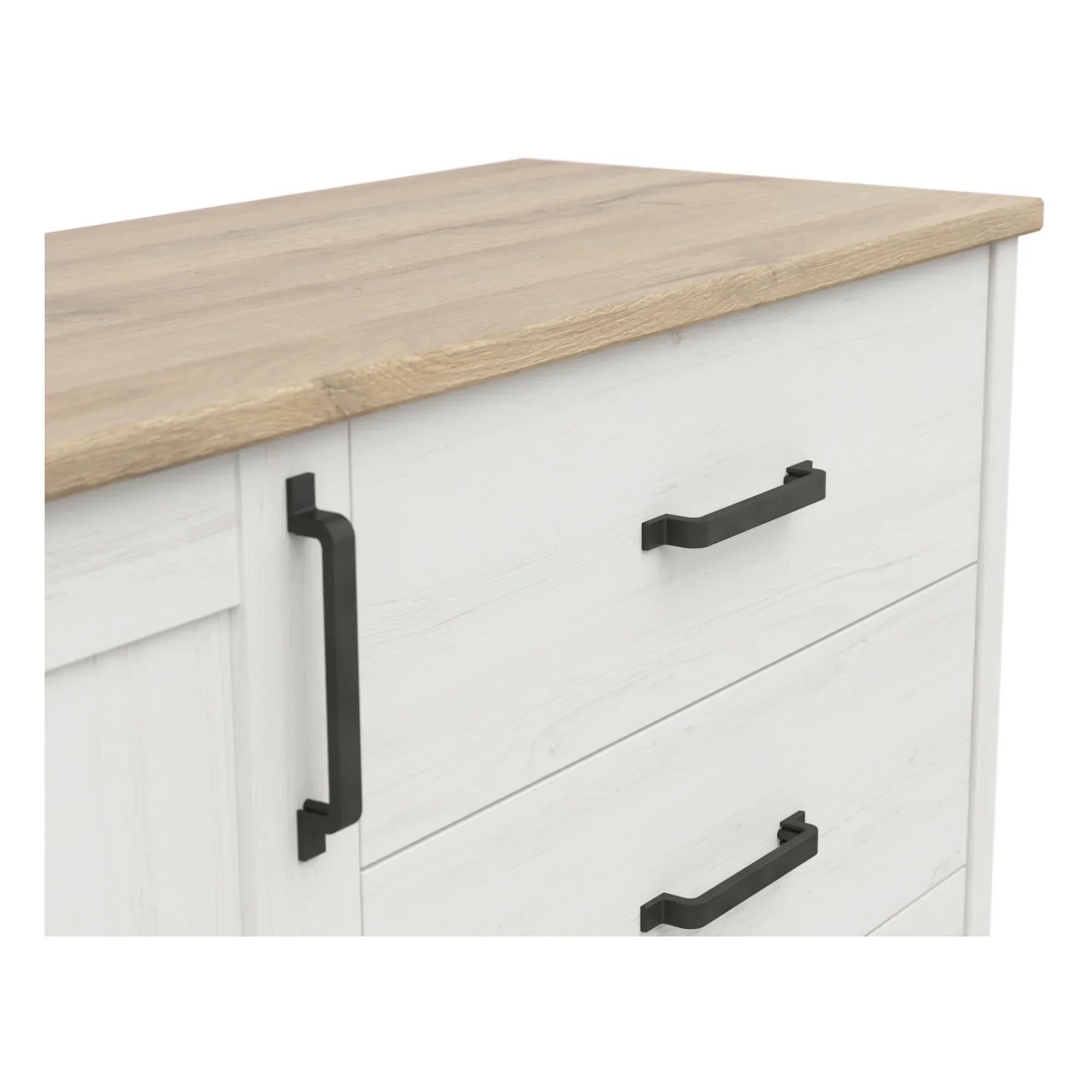 Comoda BERGEN OCN-29677, pin alb/stejar grandson