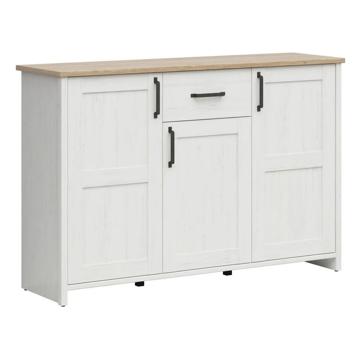 Comoda BERGEN OCN-29684, pin alb/stejar grandson