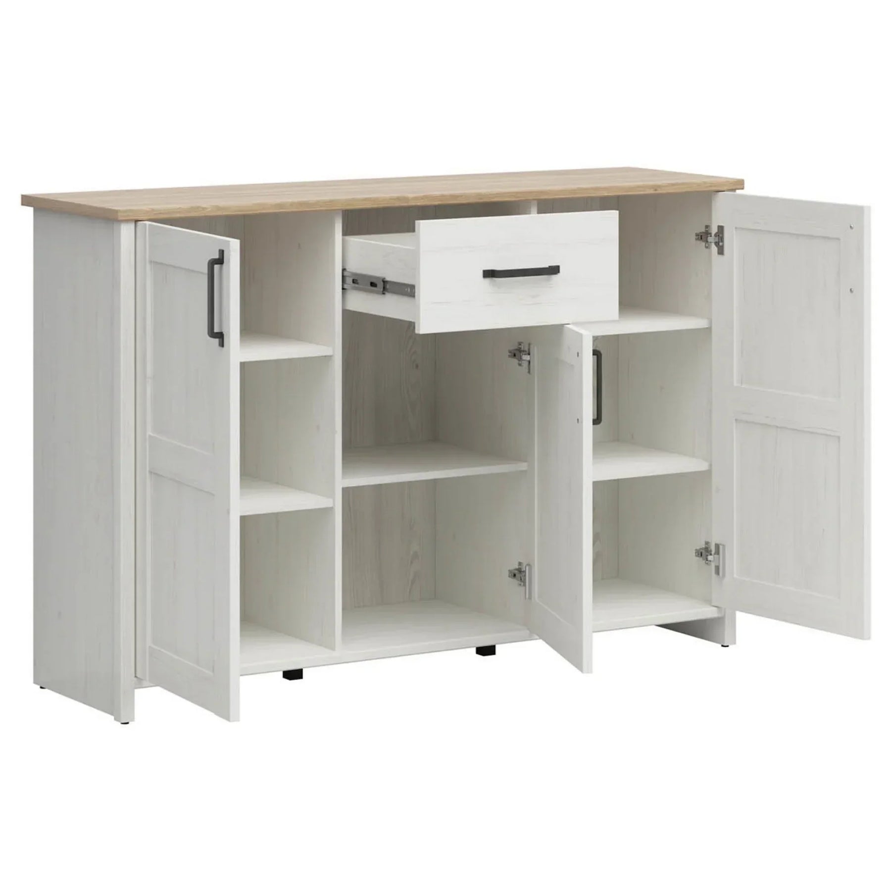 Comoda BERGEN OCN-29684, pin alb/stejar grandson