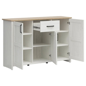 Comoda BERGEN OCN-29684, pin alb/stejar grandson