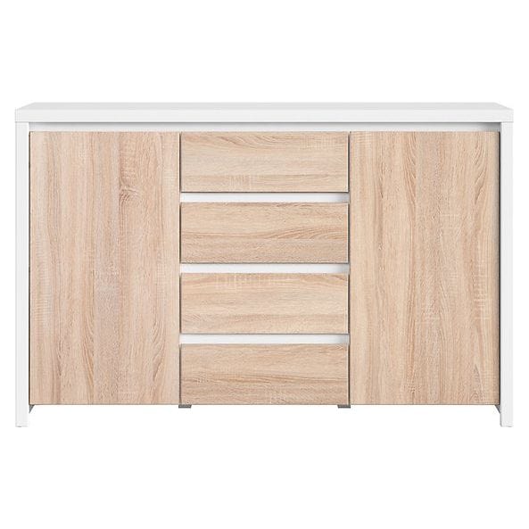 Comoda BERGEN OCN-29691, alb/stejar sonoma