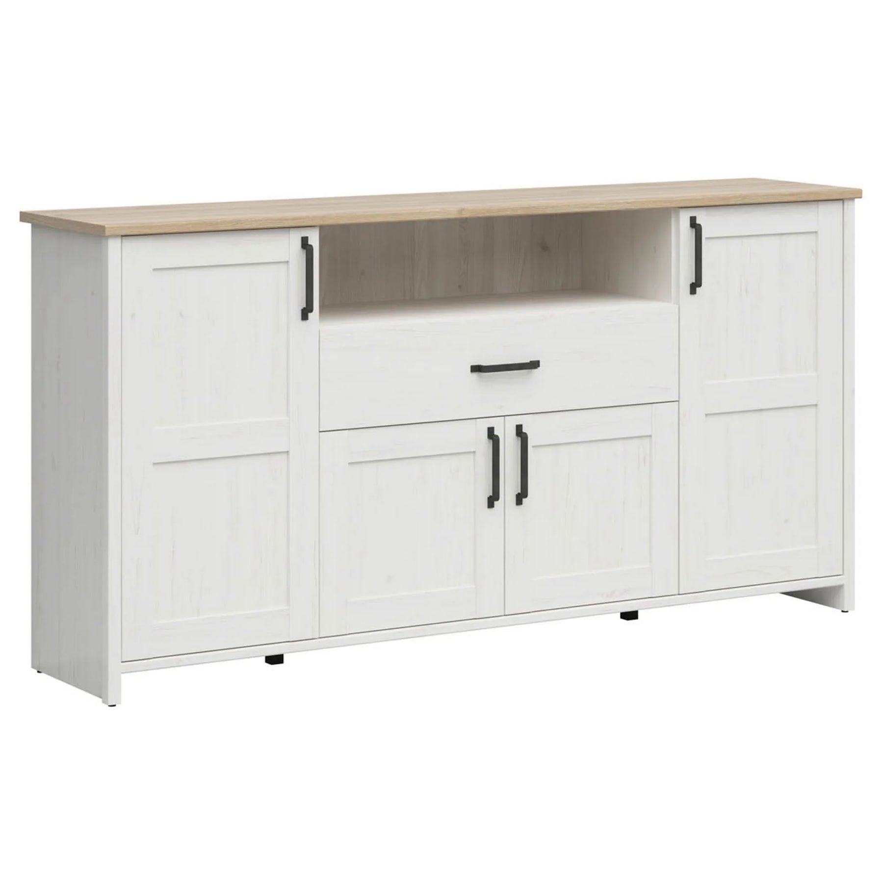 Comoda BERGEN OCN-29708, pin alb/stejar grandson