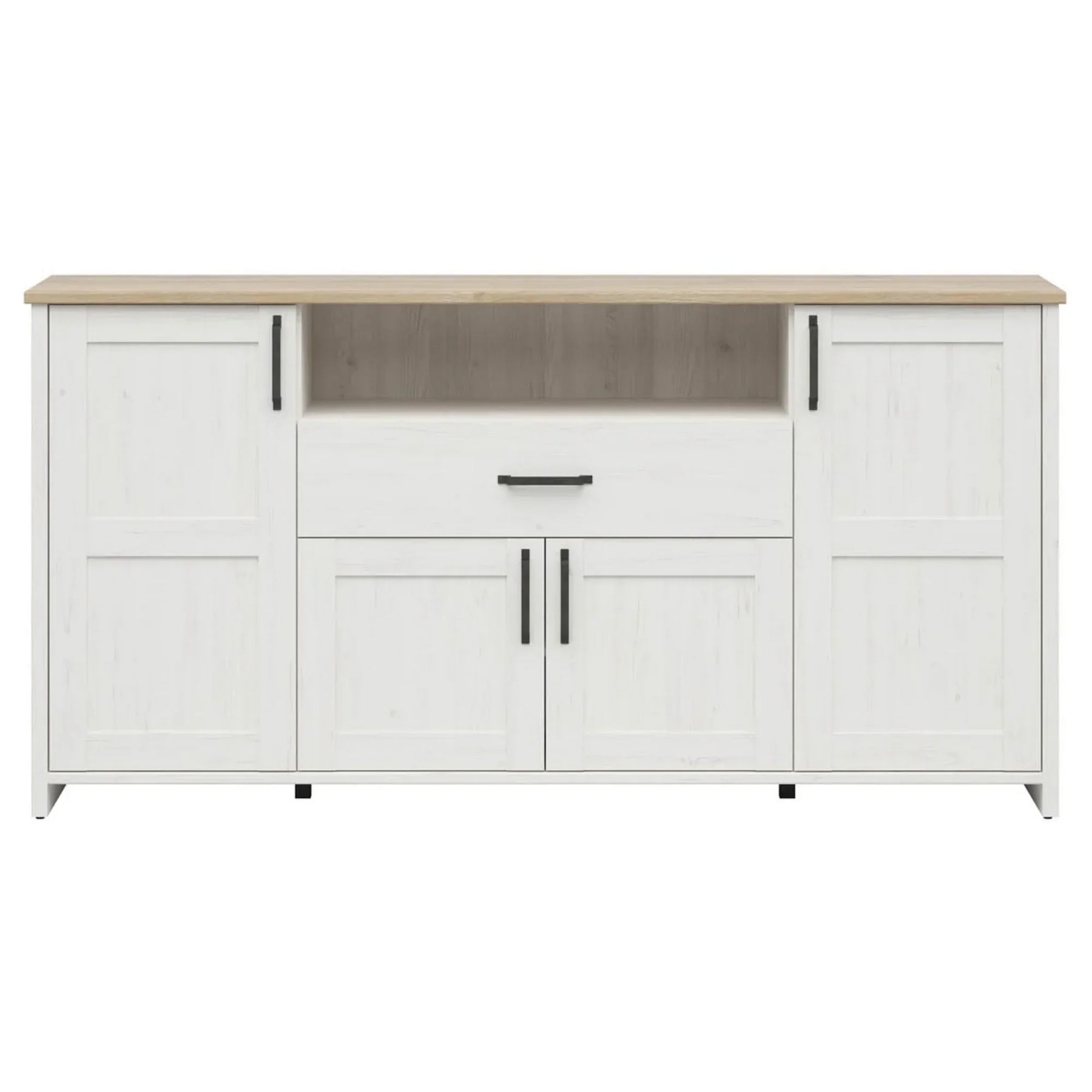 Comoda BERGEN OCN-29708, pin alb/stejar grandson
