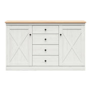 Comoda BERGEN OCN-29712, alb pin andersen/stejar artisan