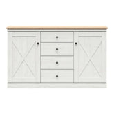 Comoda BERGEN OCN-29712, alb pin andersen/stejar artisan