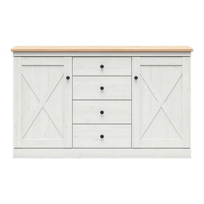 Comoda BERGEN OCN-29712, alb pin andersen/stejar artisan