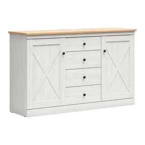 Comoda BERGEN OCN-29712, alb pin andersen/stejar artisan