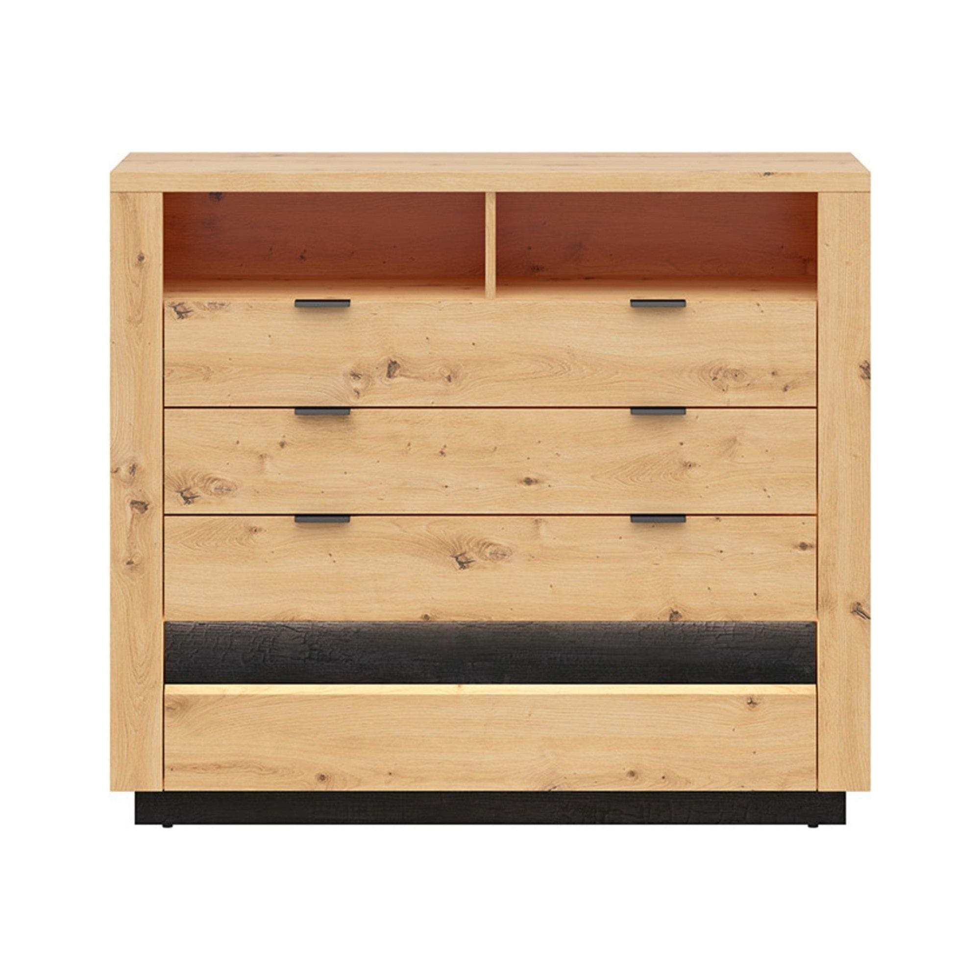 Comoda BERGEN OCN-29716, stejar artisan/negru