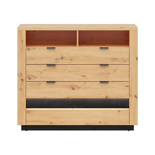 Comoda BERGEN OCN-29716, stejar artisan/negru