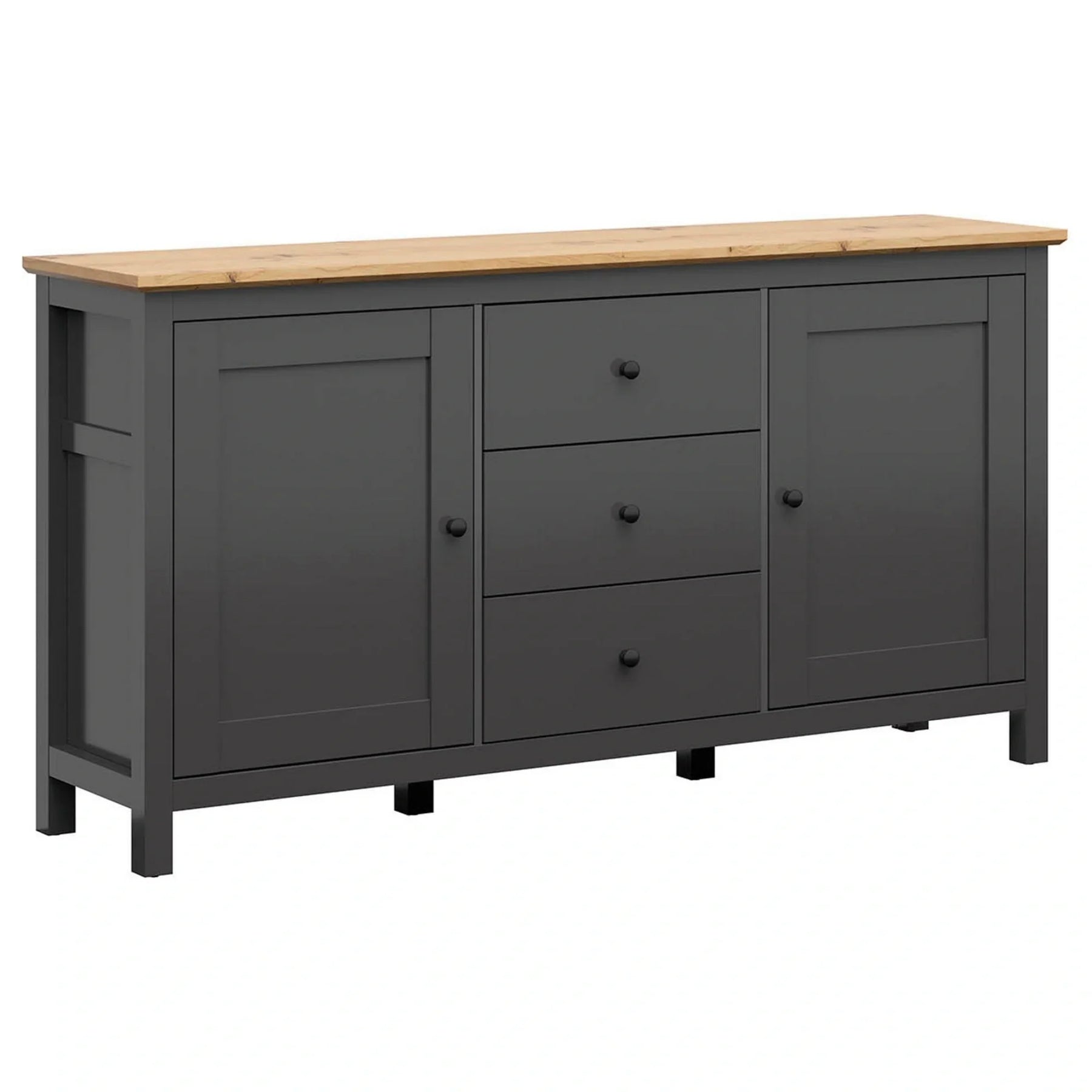 Comoda BERGEN OCN-29717, gri grafit/stejar artisan
