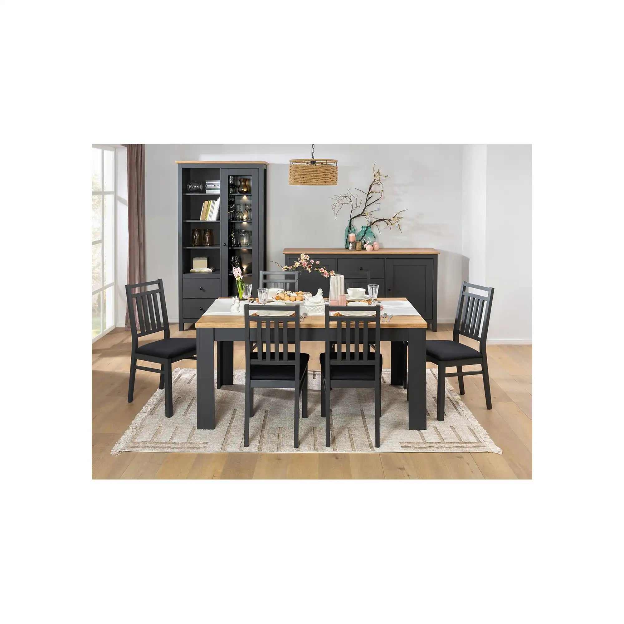 Comoda BERGEN OCN-29717, gri grafit/stejar artisan