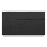 Comoda BERGEN OCN-29719, alb lucios/negru mat