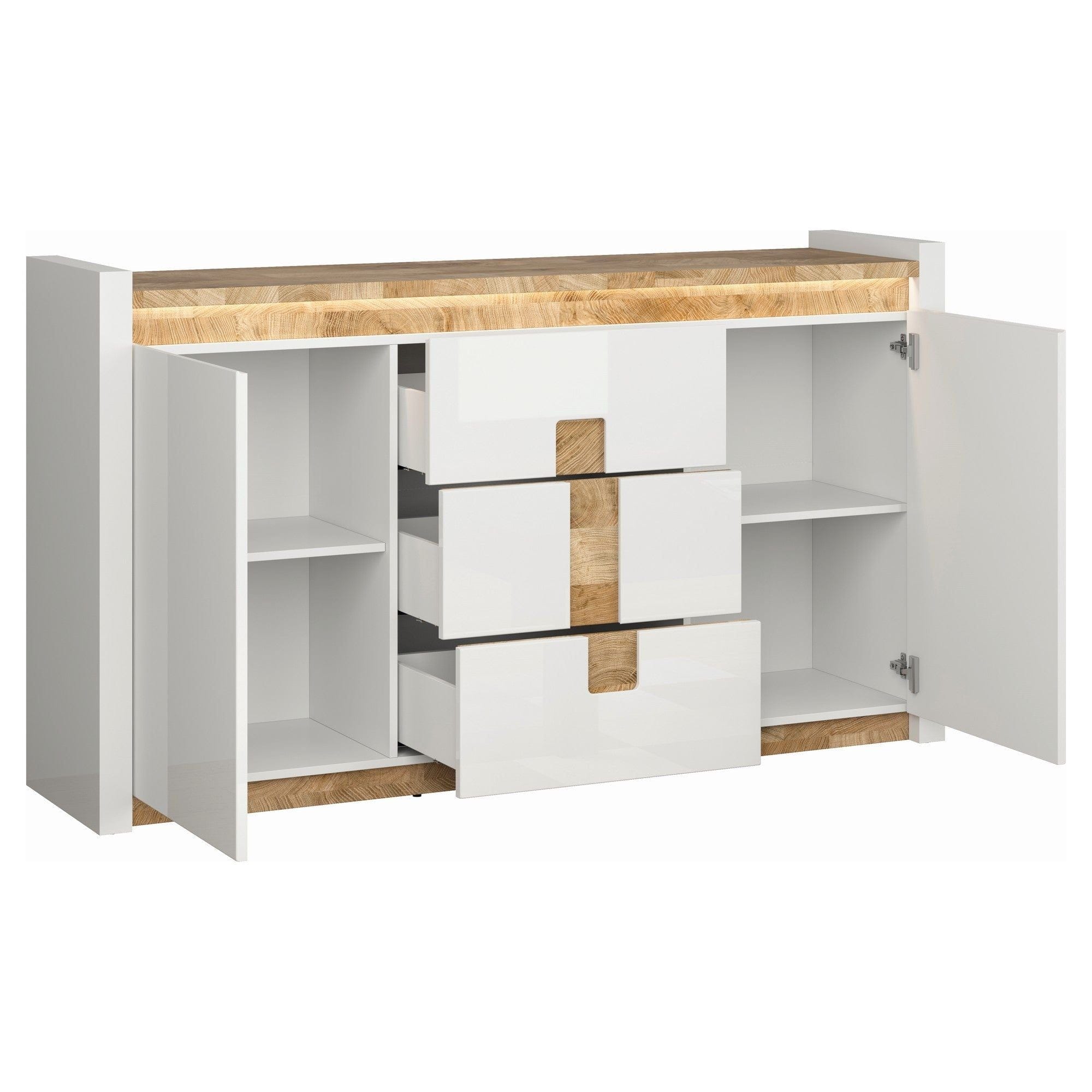 Comoda BERGEN OCN-29725, alb/stejar