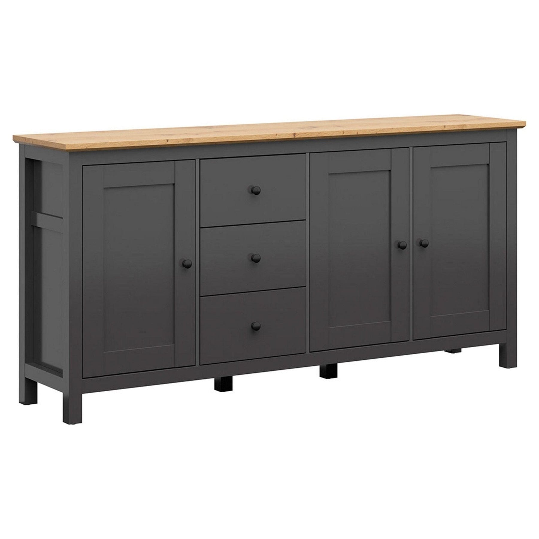Comoda BERGEN OCN-29737, gri grafit/stejar artisan