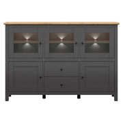 Comoda BERGEN OCN-29740, gri grafit/stejar artisan