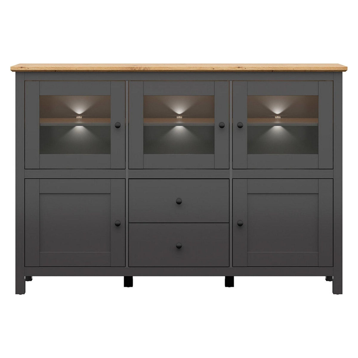 Comoda BERGEN OCN-29740, gri grafit/stejar artisan