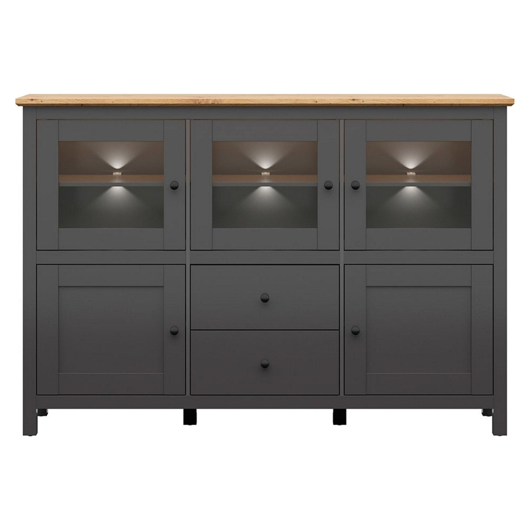 Comoda BERGEN OCN-29740, gri grafit/stejar artisan