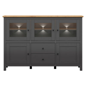 Comoda BERGEN OCN-29740, gri grafit/stejar artisan