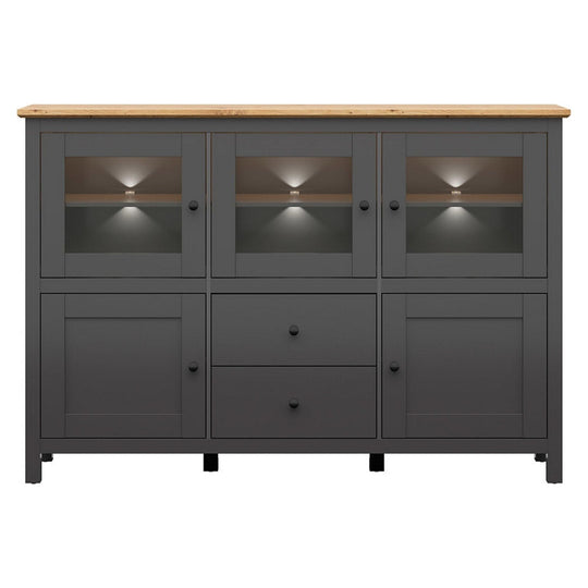 Comoda BERGEN OCN-29740, gri grafit/stejar artisan