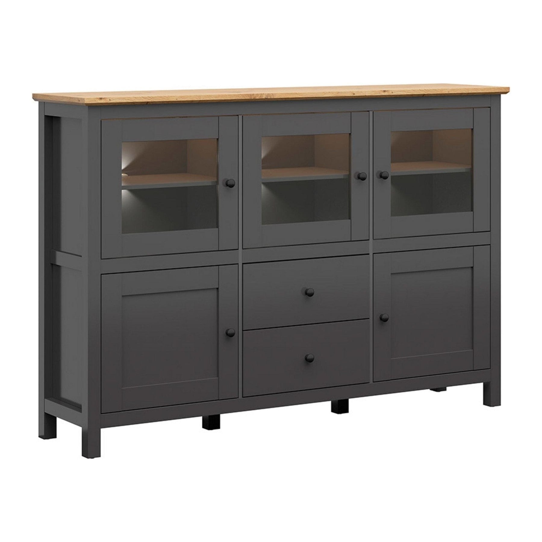 Comoda BERGEN OCN-29740, gri grafit/stejar artisan