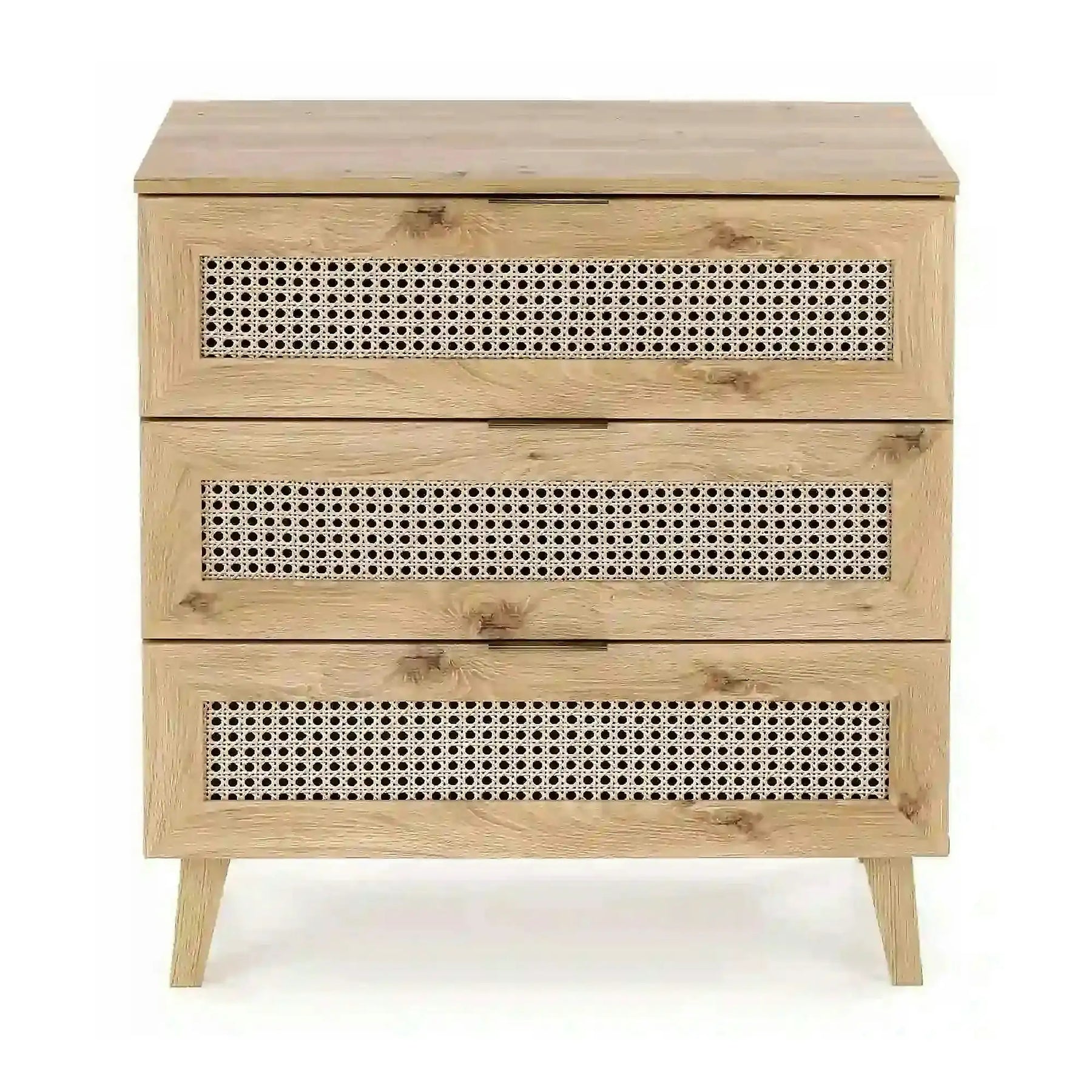 Comoda BORNEO, PAL laminat/MDF laminat/polipropilenă, stejar artisan, 80×40×85 cm