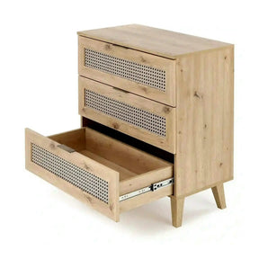 Comoda BORNEO, PAL laminat/MDF laminat/polipropilenă, stejar artisan, 80×40×85 cm