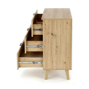 Comoda BORNEO, PAL laminat/MDF laminat/polipropilenă, stejar artisan, 80×40×85 cm