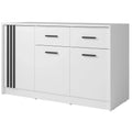 Comoda CANADA CD24, PAL laminat, alb/negru, 150×42×94 cm