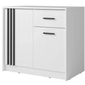 Comoda CANADA CY24, PAL laminat, alb/negru, 102×42×94 cm