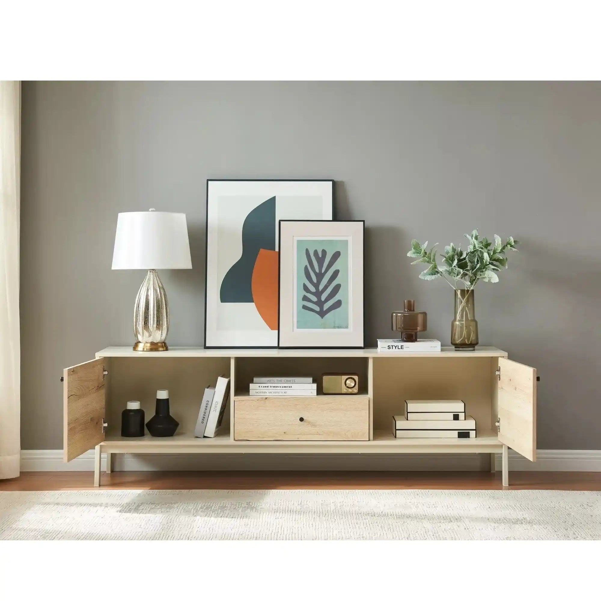 Comoda DETROIT OCN-39966, stejar alpin/alb