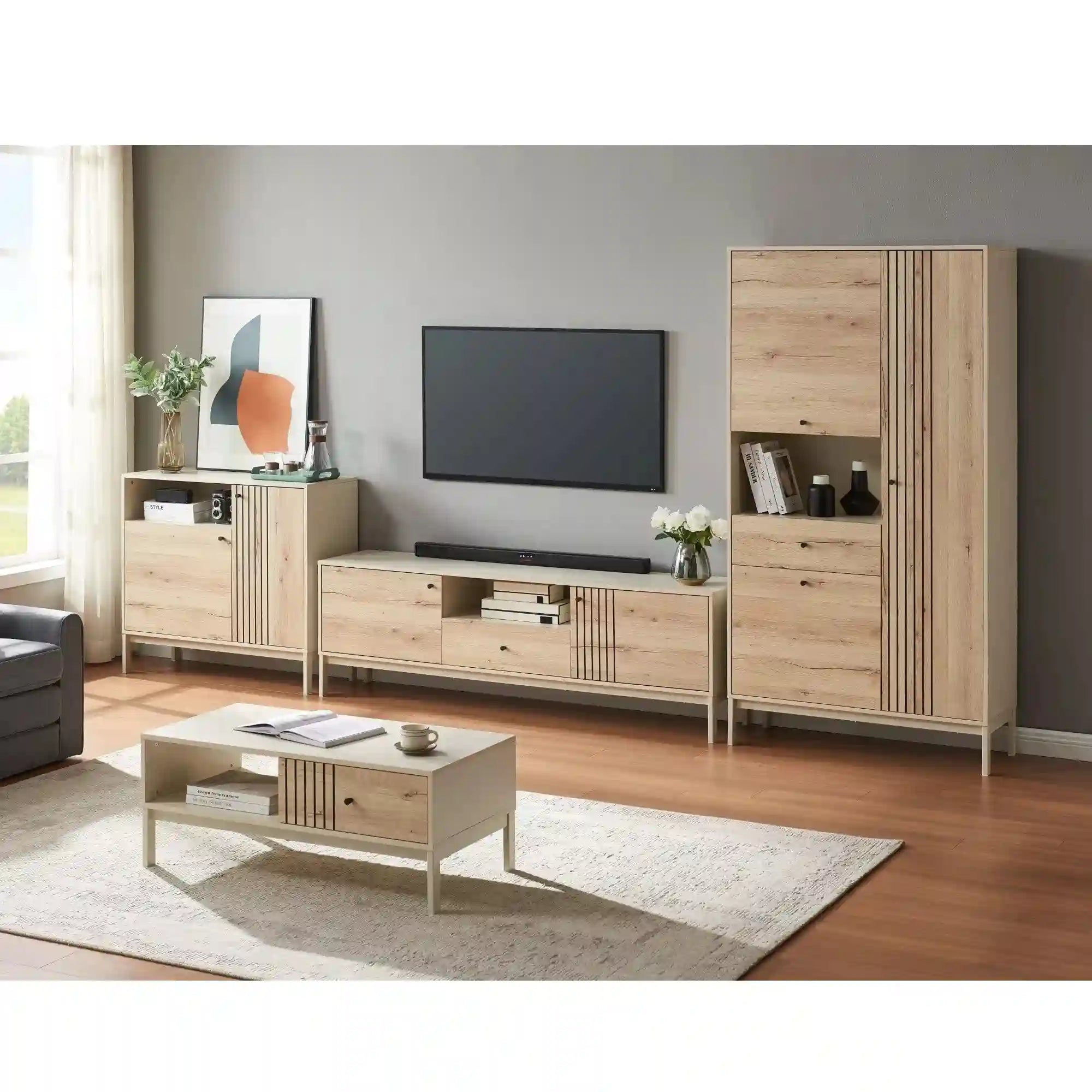 Comoda DETROIT OCN-39966, stejar alpin/alb