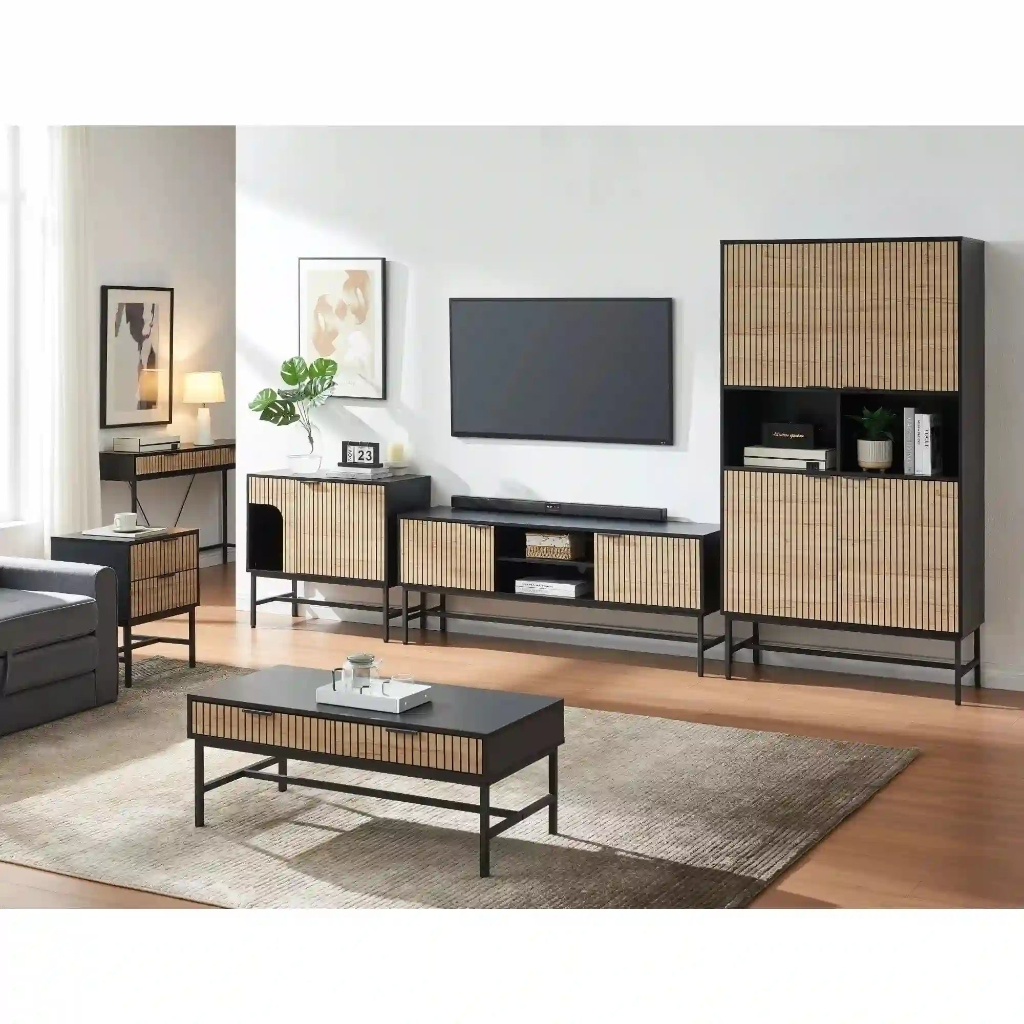 Comoda DETROIT OCN-39967, negru/stejar