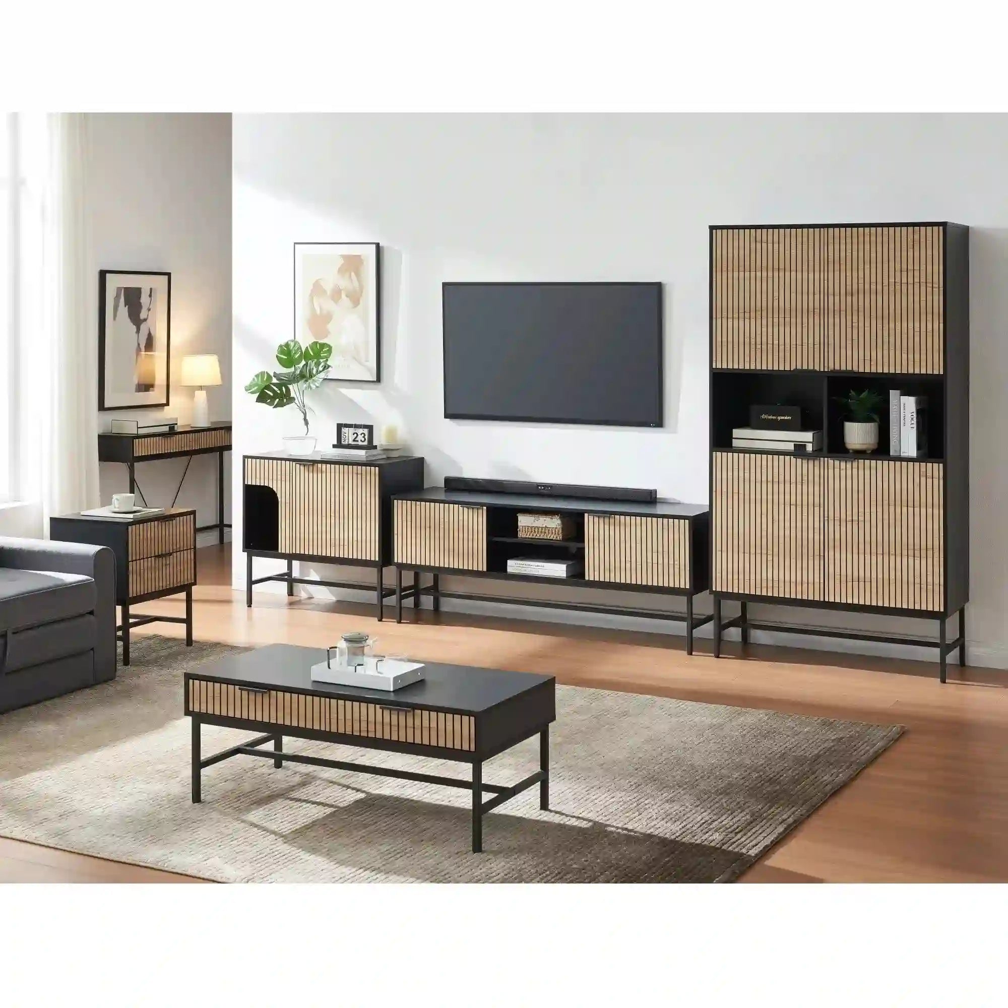 Comoda DETROIT OCN-39969, negru/stejar