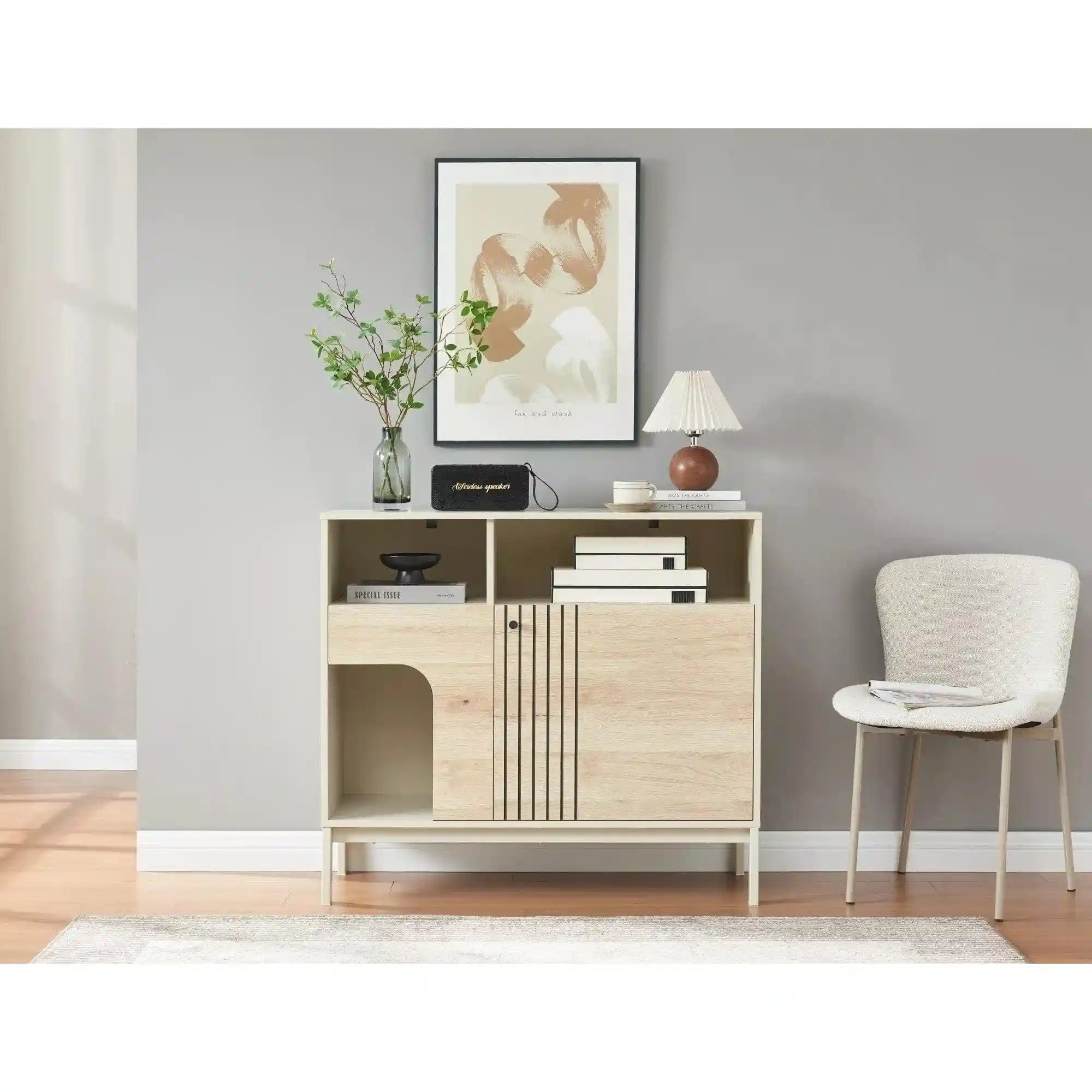 Comoda DETROIT OCN-39970, stejar alpin/alb