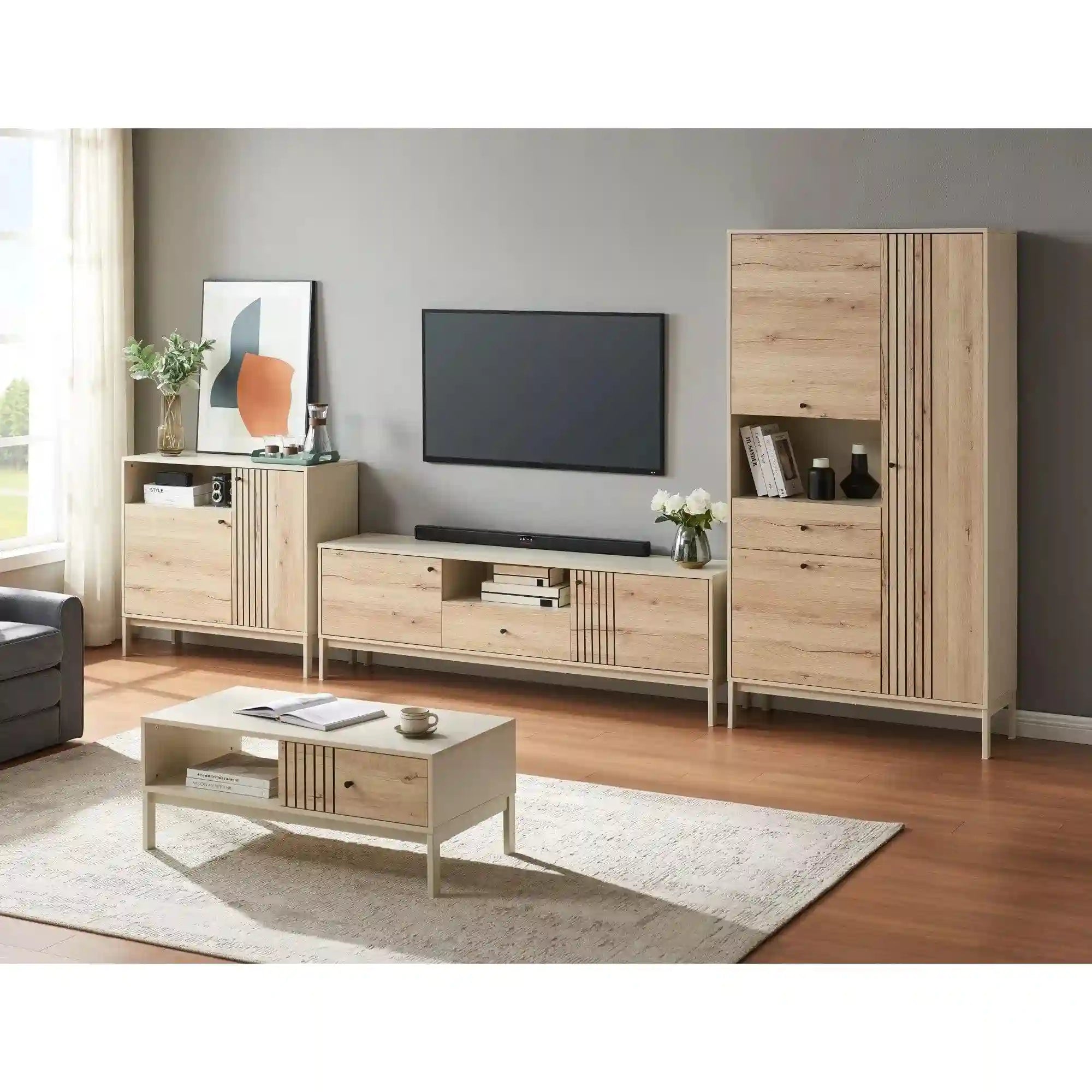 Comoda DETROIT OCN-39971, stejar alpin/alb