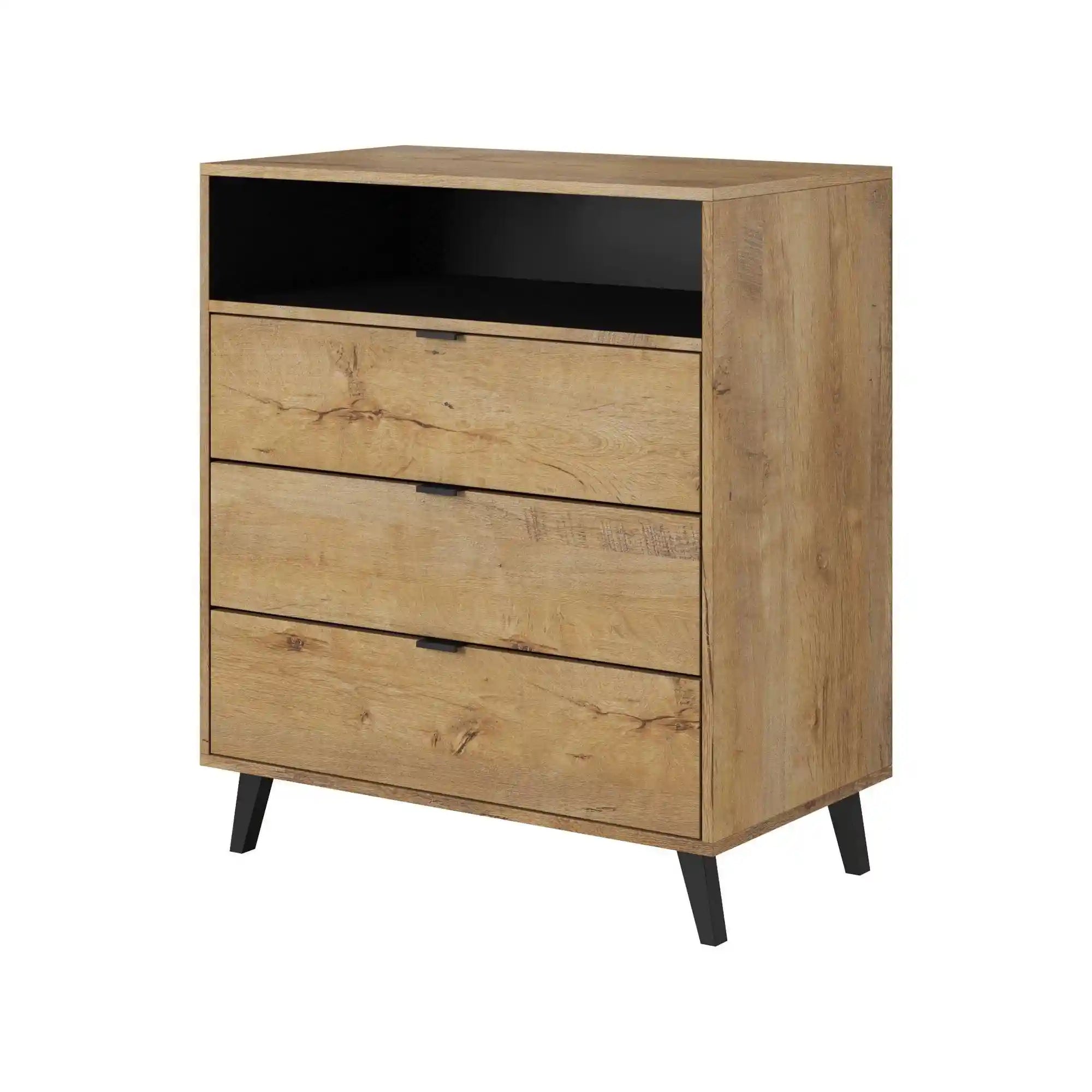 Comoda HOUSTON OCN-27721, stejar/negru