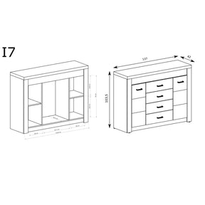 Comoda HOUSTON OCN-37953, frasin inchis