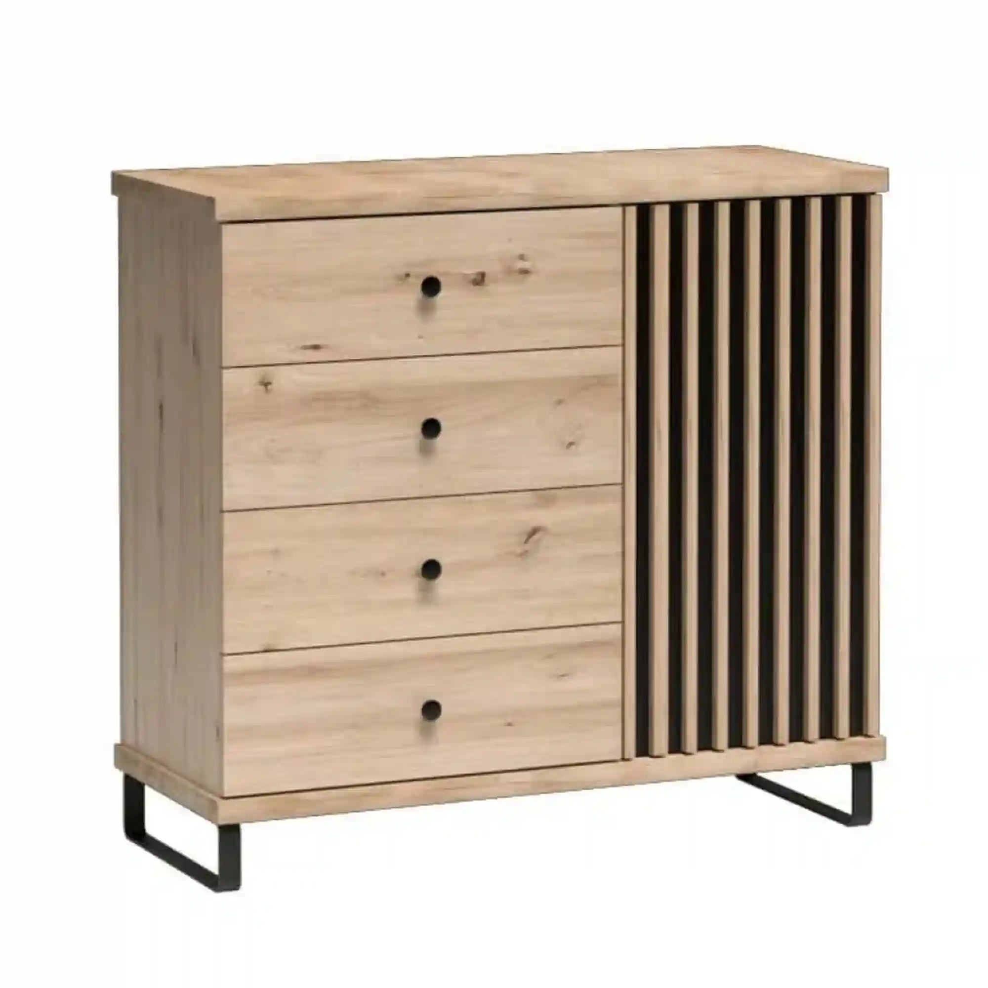 Comoda HOUSTON OCN-37954, stejar artisan/negru