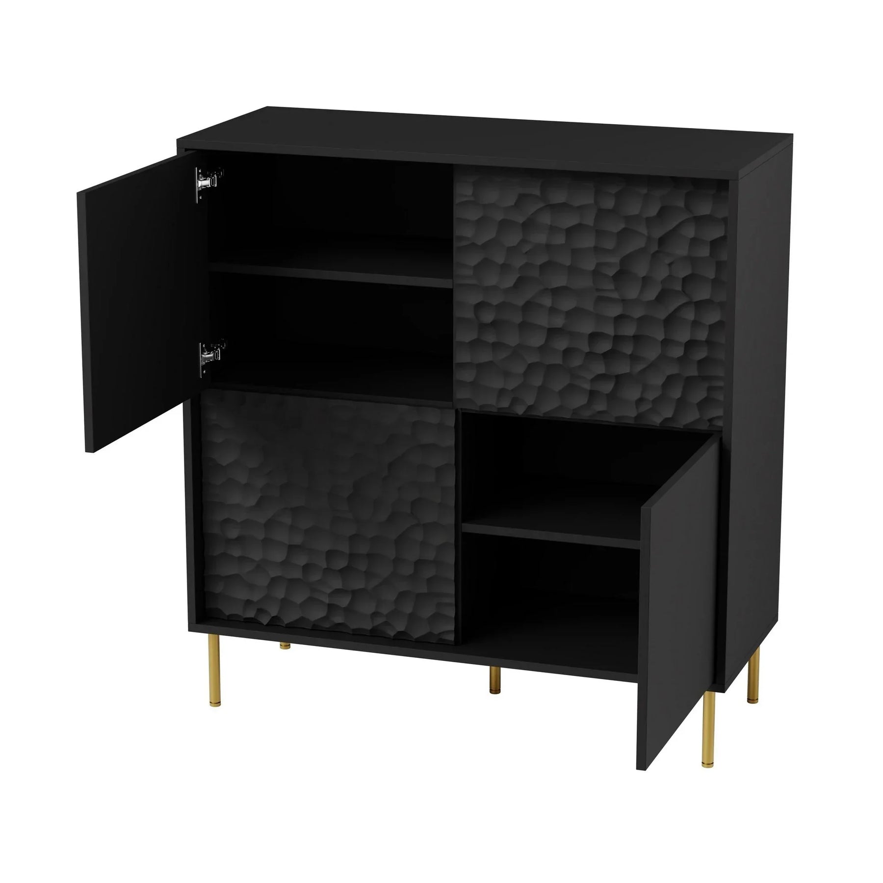 Comoda HOUSTON OCN-37967, negru/auriu