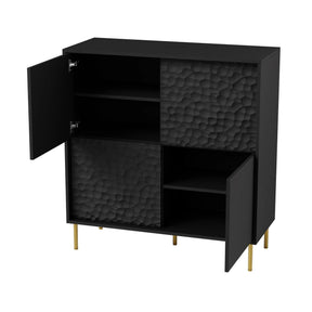 Comoda HOUSTON OCN-37967, negru/auriu