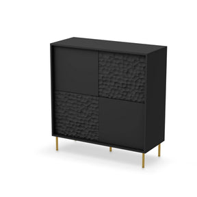Comoda HOUSTON OCN-37967, negru/auriu