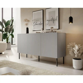 Comodă gri mat cu design modern într-un living elegant – primabucata
