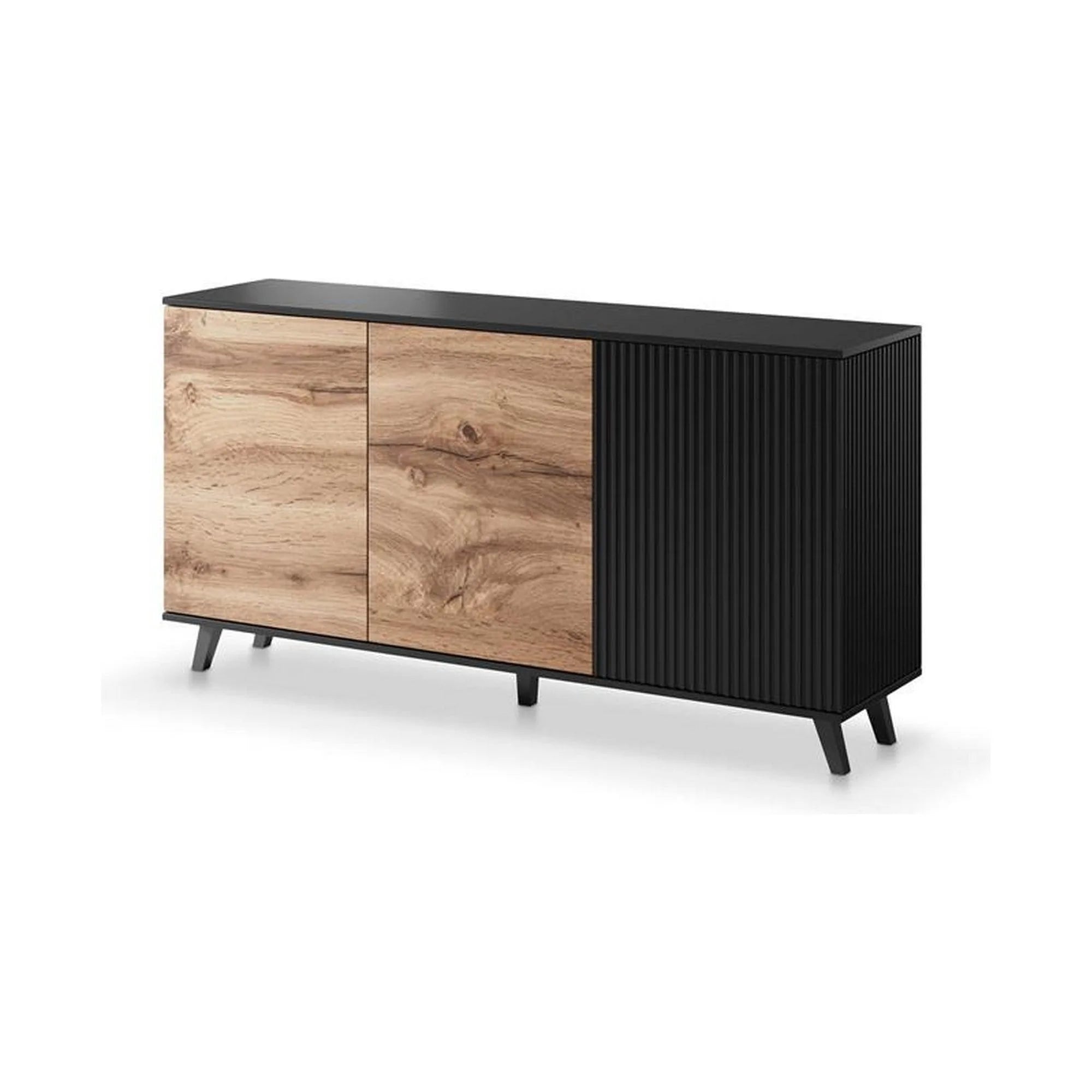 Comoda HOUSTON OCN-37972, stejar wotan/negru