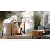 Comoda HOUSTON OCN-38003, stejar/gri beton