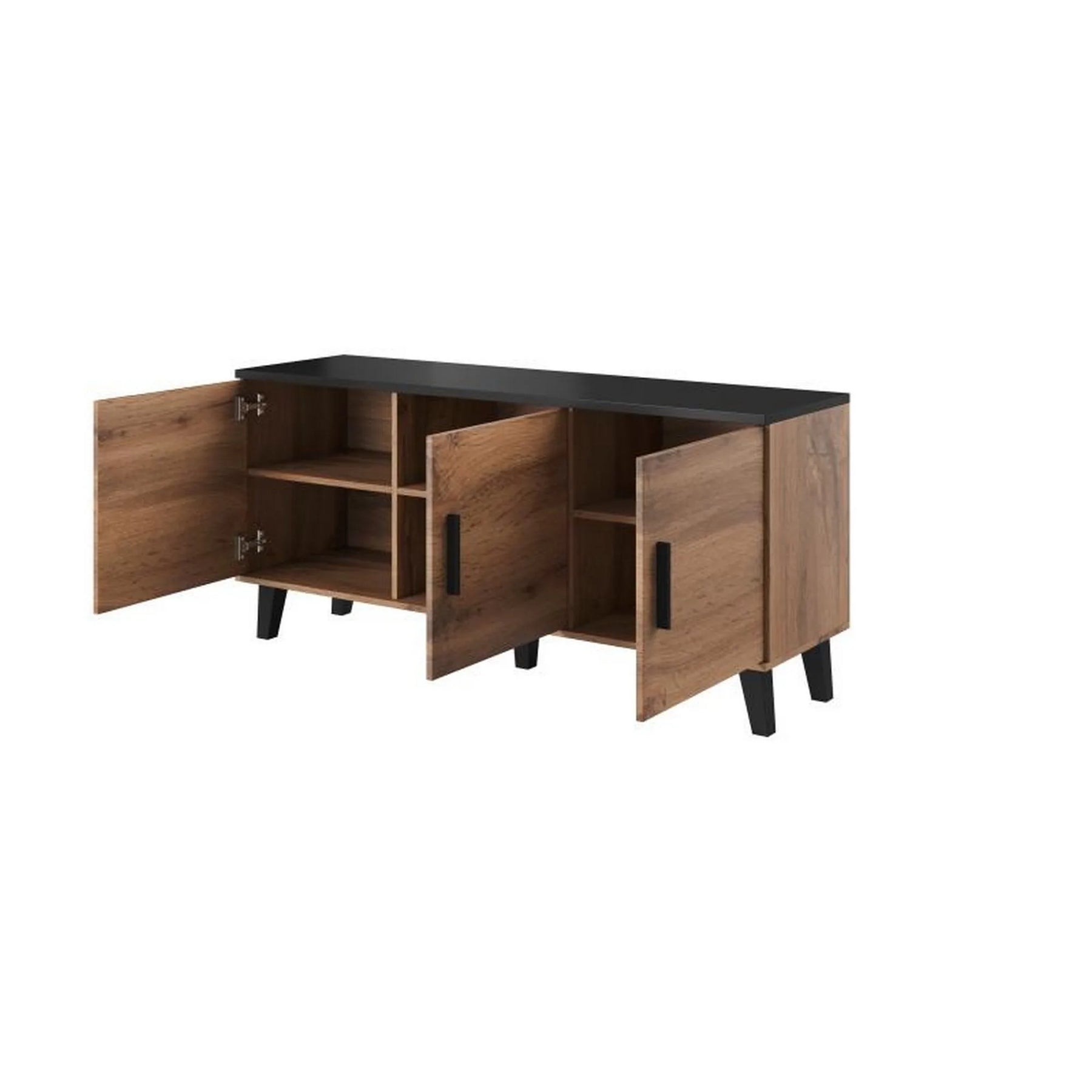 Comoda HOUSTON OCN-38008, stejar wotan/negru