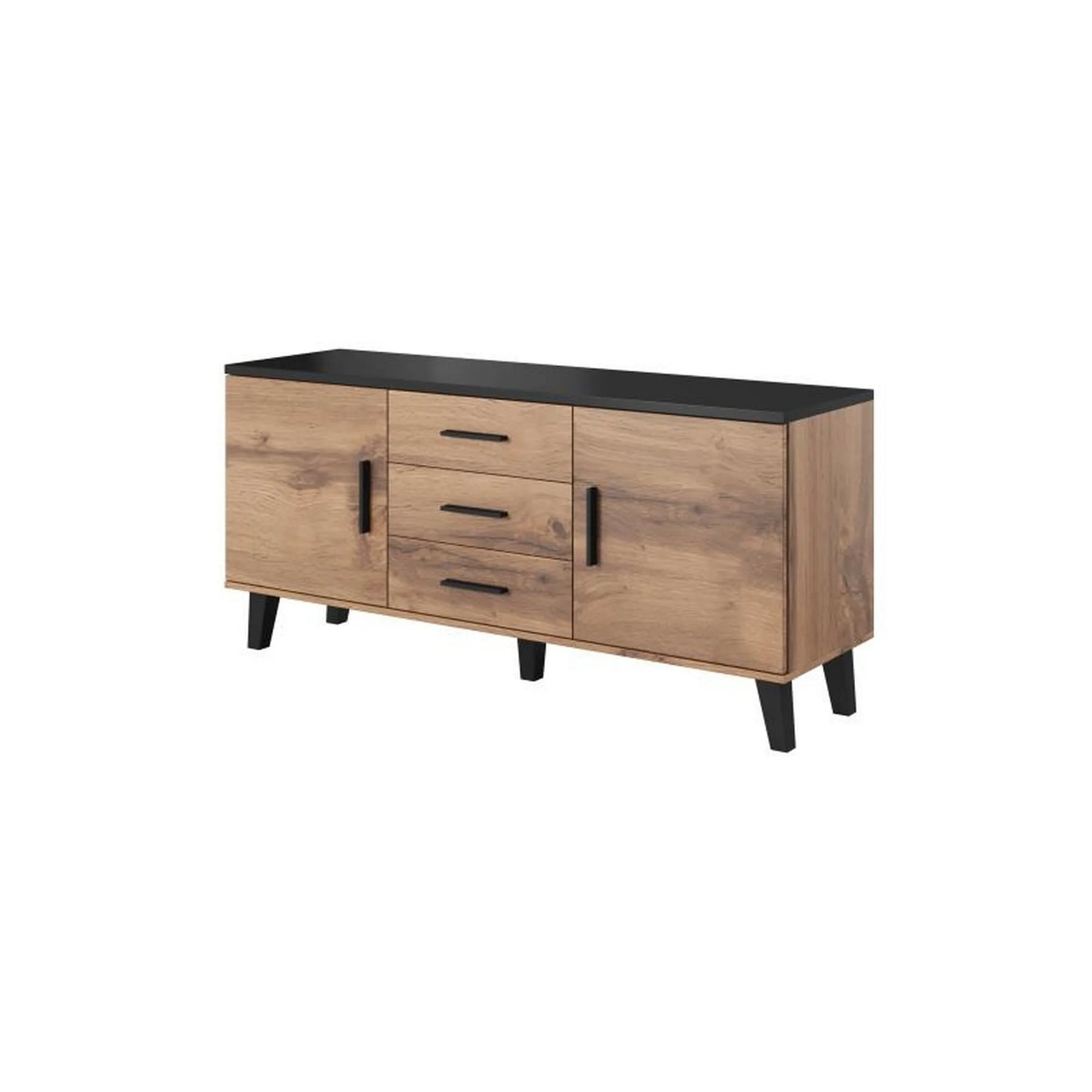 Comoda HOUSTON OCN-38036, stejar wotan/negru