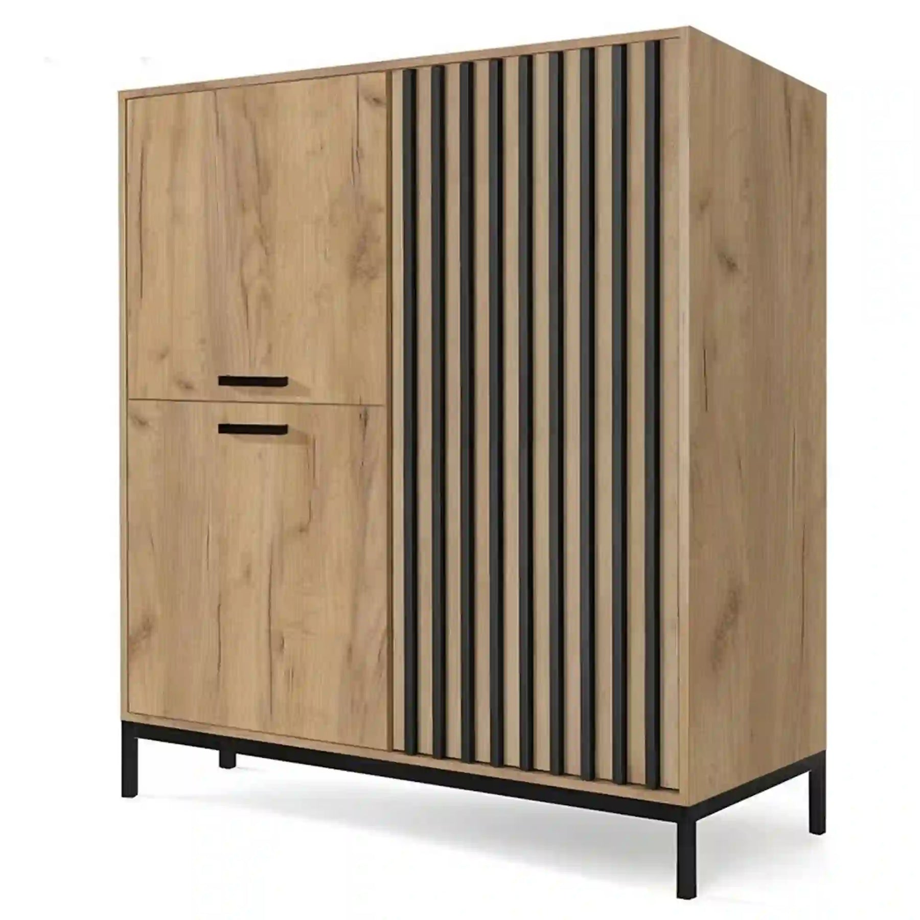 Comoda HOUSTON OCN-38043, stejar/negru