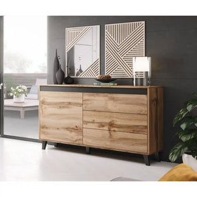 Comoda HOUSTON OCN-38078, stejar wotan/gri antracit